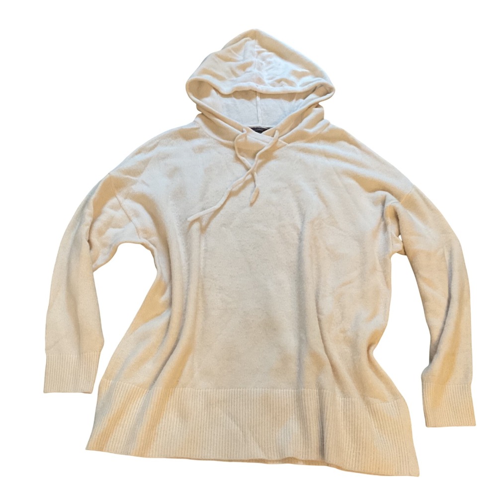 Victoria's Secret Cream Knit Pullover Hoodie Sweatshirt Small